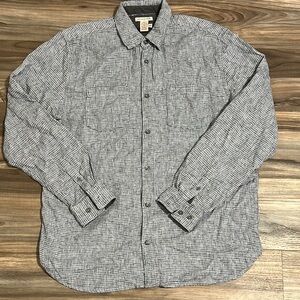 Carbon 2 Cobalt Shirt Mens Medium Tall Houndstooth Plaid Flannel Tivoli Double